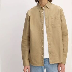 Everlane Organic Cotton Classic Oxford Shirt in ‘Cornstalk’ Size L